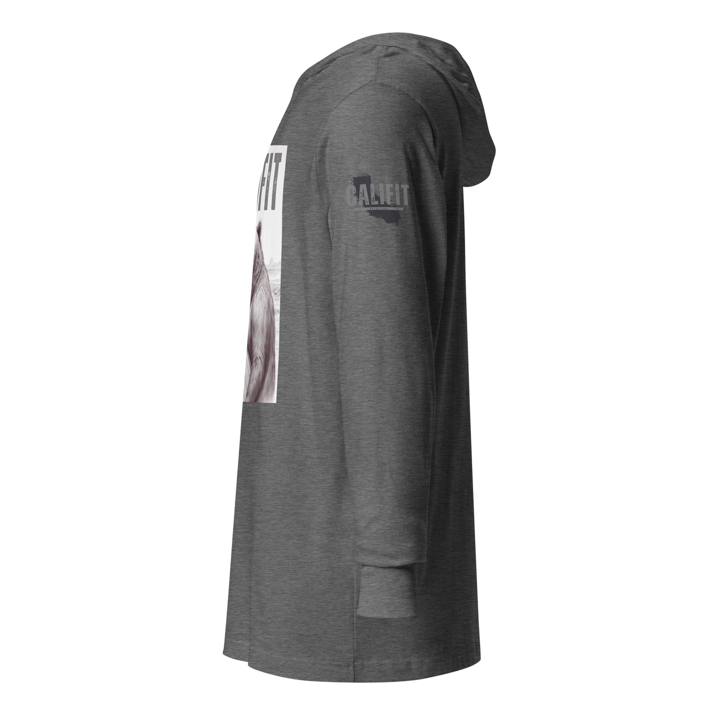 Sunset Surfer Bear Hooded long-sleeve tee