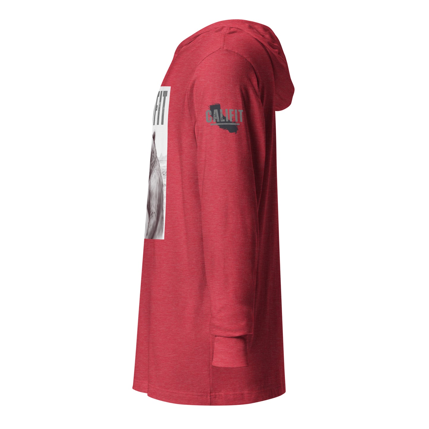 Sunset Surfer Bear Hooded long-sleeve tee
